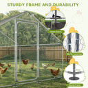 COMHOMA Large Metal Chicken Coop with Waterproof Roof & Lockable Door OT-GD06