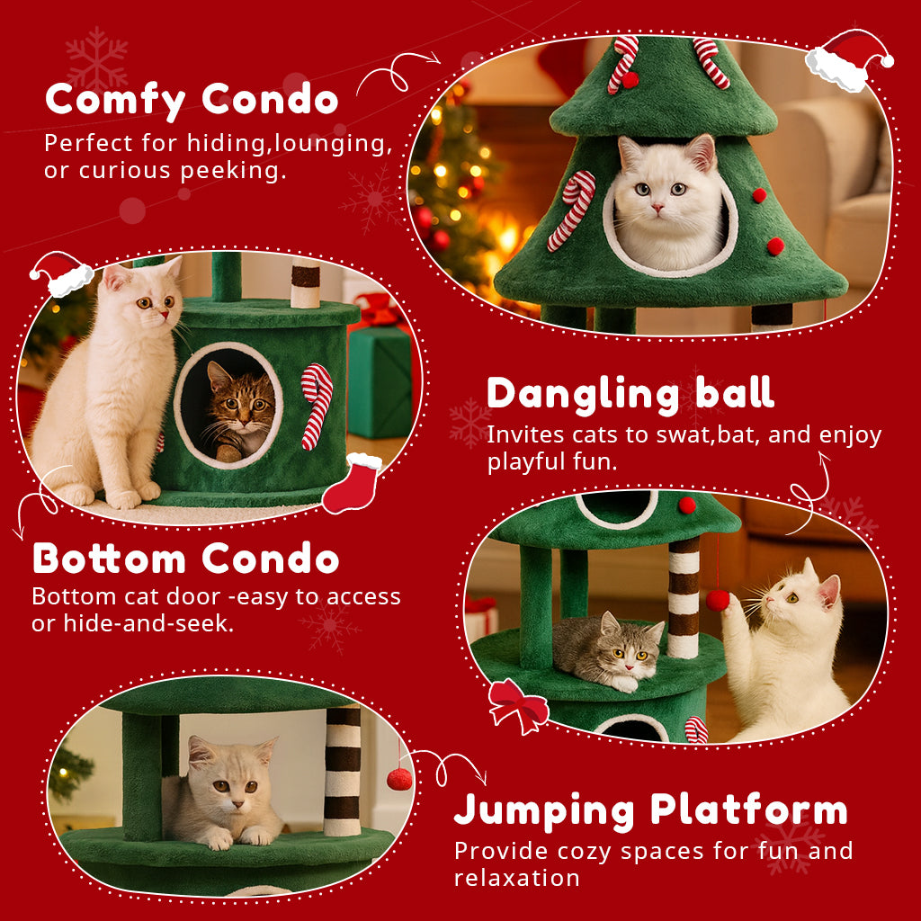 COMHOMA® Christmas Cat Tree Tower PET-XMAS