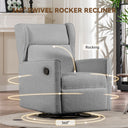 COMHOMA Manual Textile 360° Swivel Manual Rocker Recliner H7030