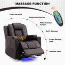COMHOMA PU Leather Massage Recliner with LED Lighting H7137