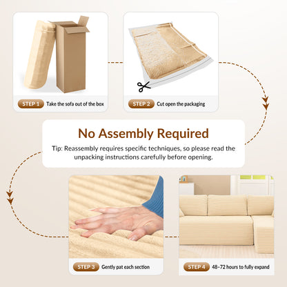 COMHOMA Cloud Sectional Couch-B10-WMT