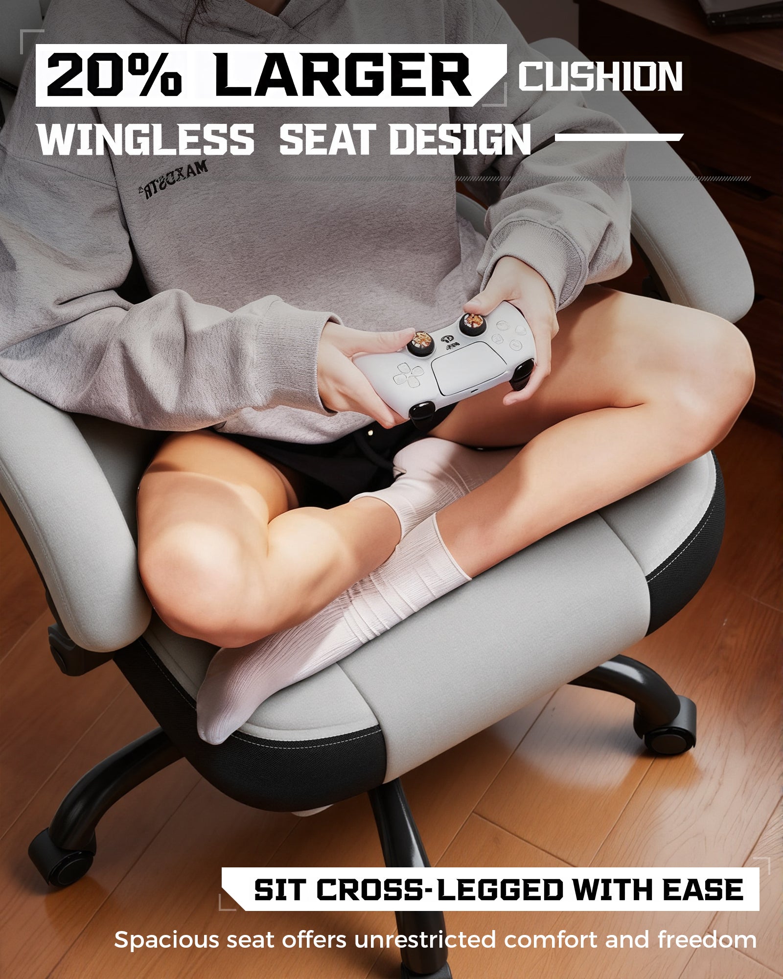 LUCKRACER Big and Tall Gaming Chair 350lbs with Footrest LR408