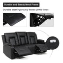 COMHOMA PU Massage Recliner with Swivel, Heat & Cup Holders H7134