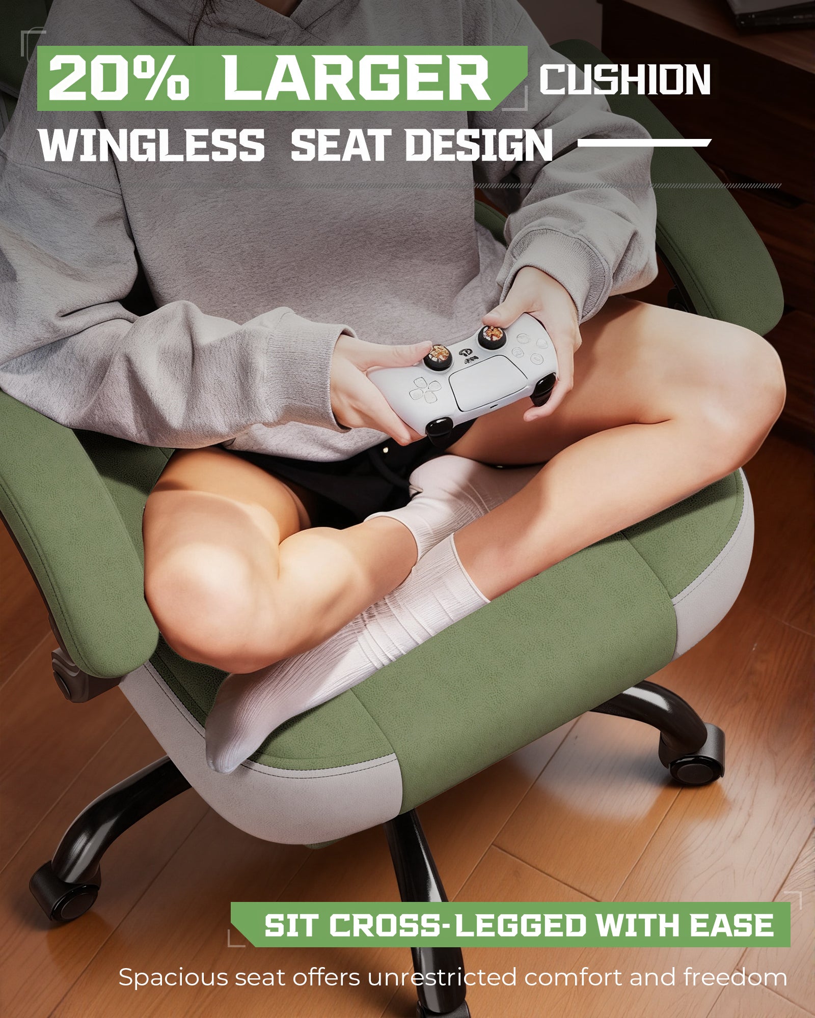 LUCKRACER Big and Tall Gaming Chair 350lbs with Footrest LR408