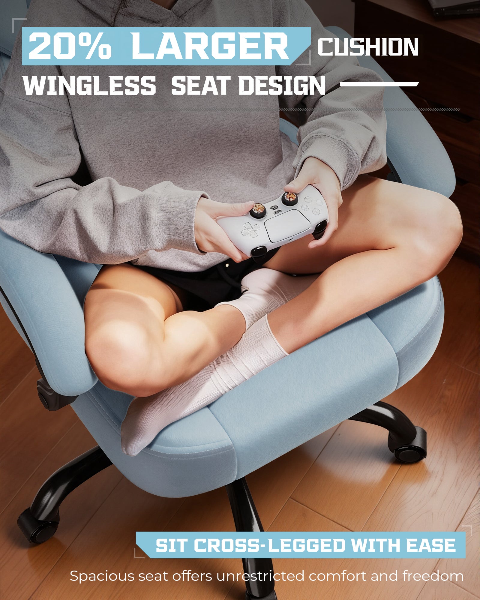 LUCKRACER Big and Tall Gaming Chair 350lbs with Footrest LR408