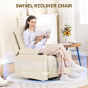 COMHOMA PU Massage Recliner with Swivel, Heat & Cup Holders H7134