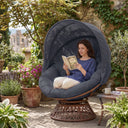 COMHOMA Oversized Papasan Chair with Sun Shade OT-CH01
