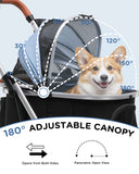 COMHOMA 3-in-1 Foldable Pet Stroller for Small Dogs & Cats Up to 45 lbs with Storage Basket and Cup Holder, PET-CART01