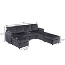 COMHOMA L/U Shaped Convertible Sectional Sofa with Big Storage HS301