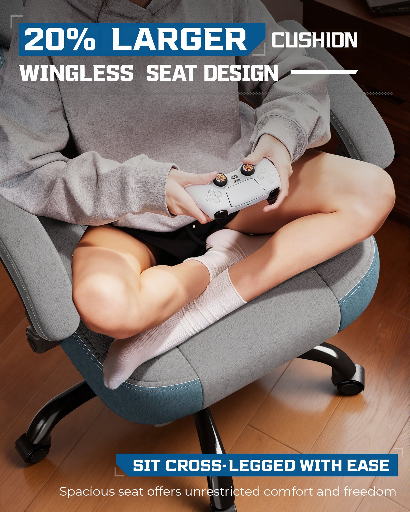 LUCKRACER Big and Tall Gaming Chair 350lbs with Footrest LR408