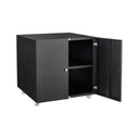 Modern Office Copier Cabinet Black 2 Door Steel Mobile Pedestal File Printer Stand