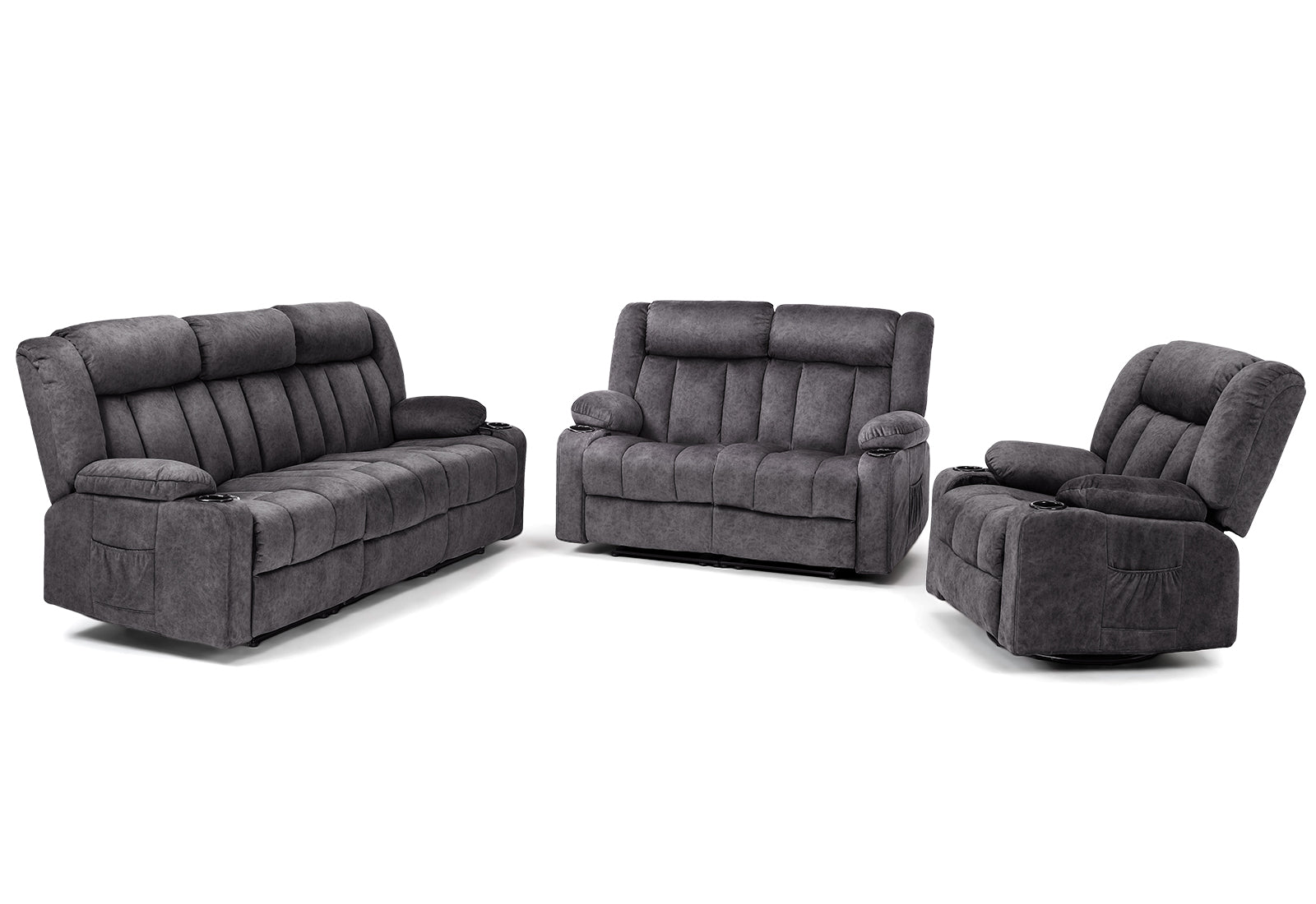 COMHOMA Recliner with Swivel, Massage & Heat H1148