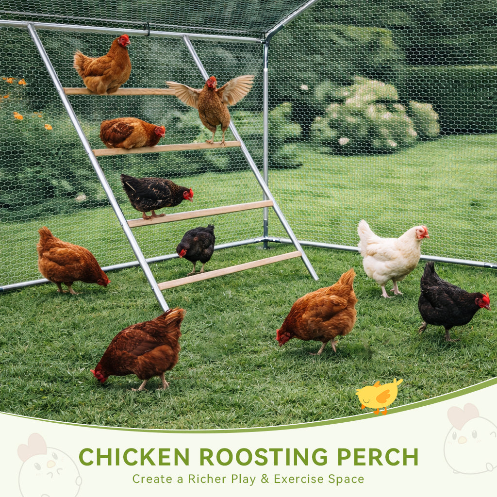 COMHOMA Large Metal Chicken Coop with Waterproof Roof & Lockable Door OT-GD06