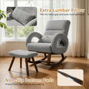 COMHOMA Teddy Fabric Rocking Chair Nursery with Ottoman & Lumber Pillow H007