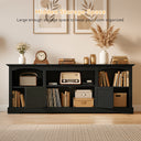 COMHOMA 71"/70"/59" TV Stand up to 80 Inch TV, Modern Farmhouse Entertainment Center with Open Storage Shelves and Cable Management Holes for Living Room H1004