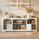 COMHOMA 71"/70"/59" TV Stand up to 80 Inch TV, Modern Farmhouse Entertainment Center with Open Storage Shelves and Cable Management Holes for Living Room H1004