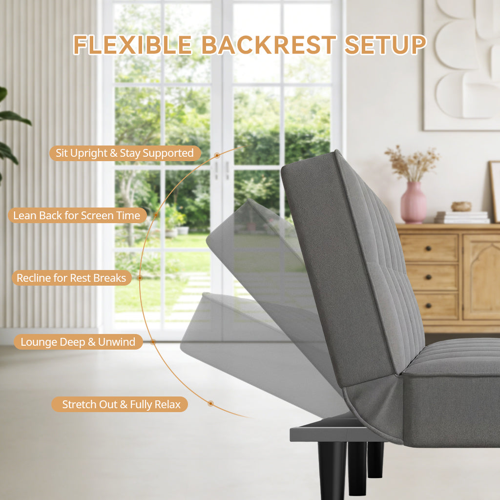 COMHOMA Futon Sofa Bed 67"x31.5" B010, Gray