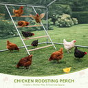 COMHOMA Large Metal Chicken Coop with Waterproof Roof & Lockable Door OT-GD06