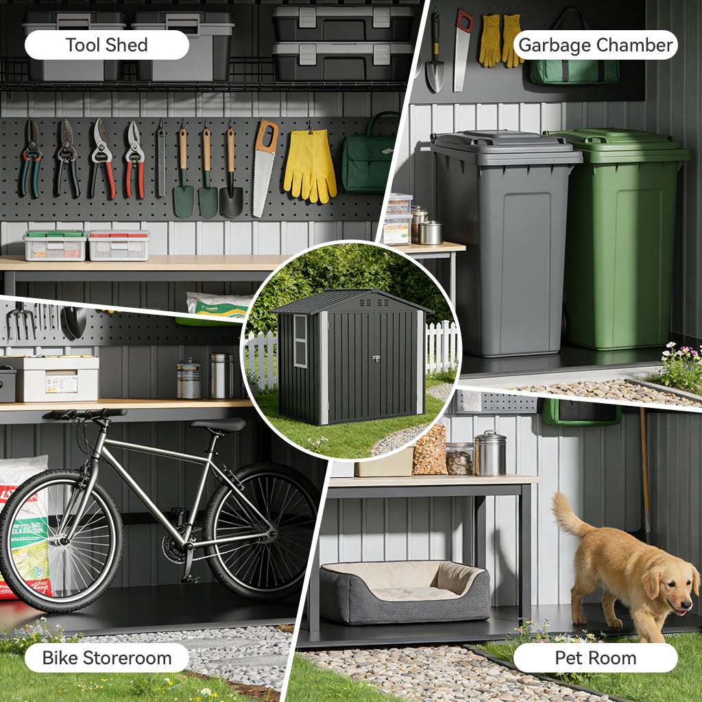 COMHOMA Outdoor Metal Storage Tool Shed B106