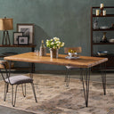 ZION INDUSTRIAL WOOD AND METAL RECTANGULAR DINING TABLE