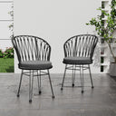 TAVON CHAIR,2PCS with 2 Cushions,Gray