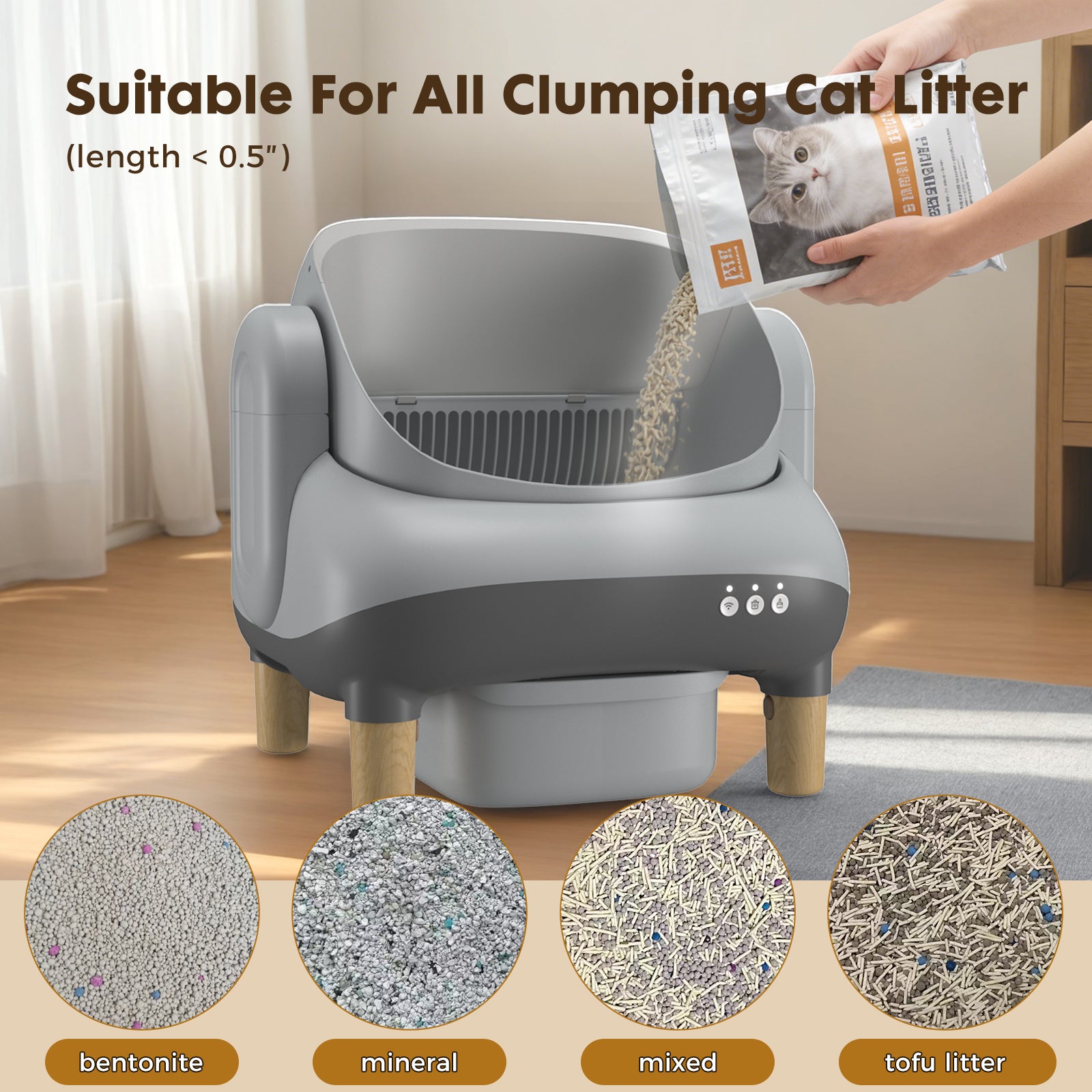 COMHOMA® Self Cleaning | Open Top Cat Automatic Litter Box, APP Control and Weight Monitoring