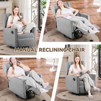 COMHOMA Manual Textile 360° Swivel Manual Rocker Recliner H7030