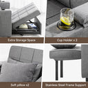 COMHOMA 5 Adjustable Angles Sleeping Sofa Bed with 2 Cup Holders HS101