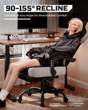 LUCKRACER Big and Tall Gaming Chair 350lbs with Footrest LR408