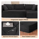 COMHOMA Modular Sectional Couch with L/R-Shape Chaise, Corduroy Upholstery & No Assembly Required B10