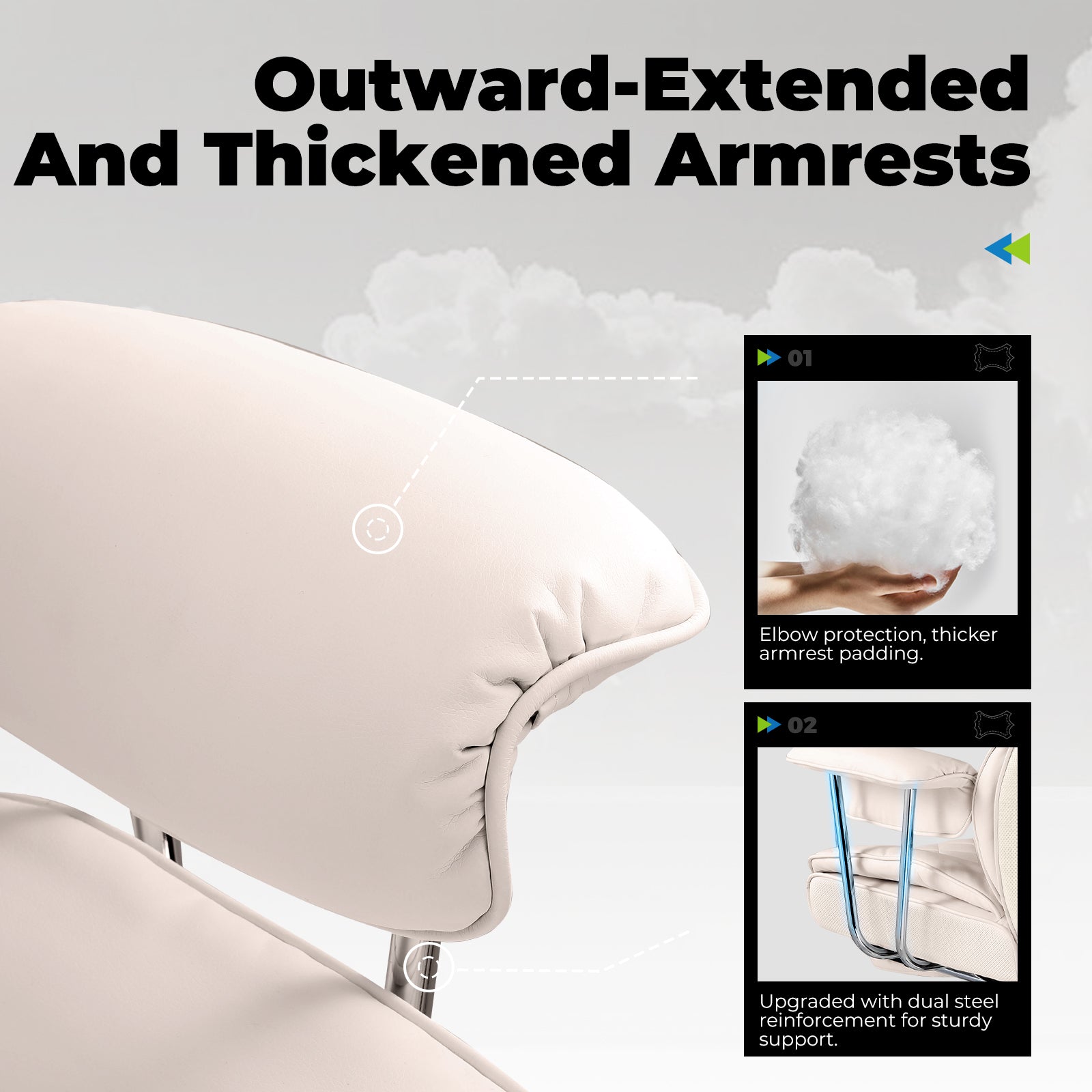 COMHOMA Colorful Big and Tall Office Chair with Lumbar Support & Adjustable Footrest GT205