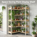 COMHOMA 5-Tier/6-Tier Corner Bookshelf, L-Shaped Metal Frame Shelf with Tall 14" Shelves HBOK1