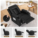 COMHOMA PU Massage Recliner with Swivel, Heat & Cup Holders H7134