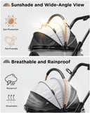 COMHOMA 3-in-1 Foldable Pet Stroller for Small Dogs & Cats Up to 45 lbs with Storage Basket and Cup Holder, PET-CART01