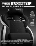 LUCKRACER Big and Tall Gaming Chair 350lbs with Footrest LR408