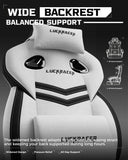 LUCKRACER Big and Tall Gaming Chair 350lbs with Footrest LR408