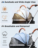 COMHOMA 3-in-1 Foldable Pet Stroller for Small Dogs & Cats Up to 45 lbs with Storage Basket and Cup Holder, PET-CART01