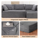 COMHOMA Modular Sectional Couch with L/R-Shape Chaise, Corduroy Upholstery & No Assembly Required B10