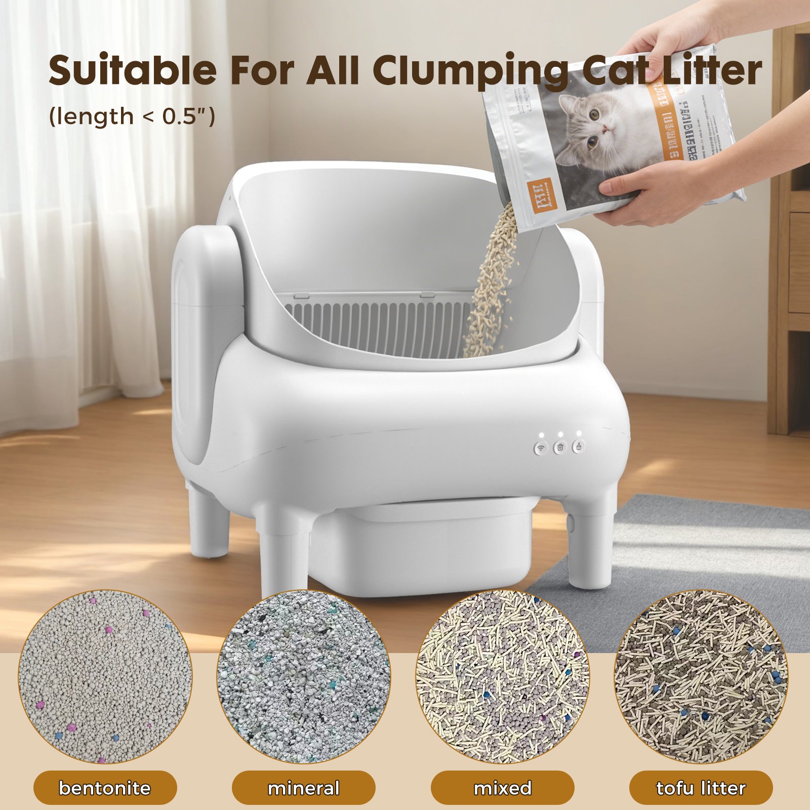 COMHOMA® Self Cleaning | Open Top Cat Automatic Litter Box, APP Control and Weight Monitoring