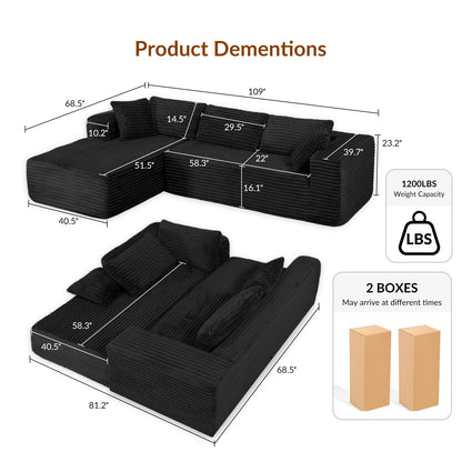 COMHOMA Cloud Sectional Couch-B10-WMT