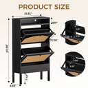 Shoe Storage Cabinet with 2 Flip Drawers & Charging Station