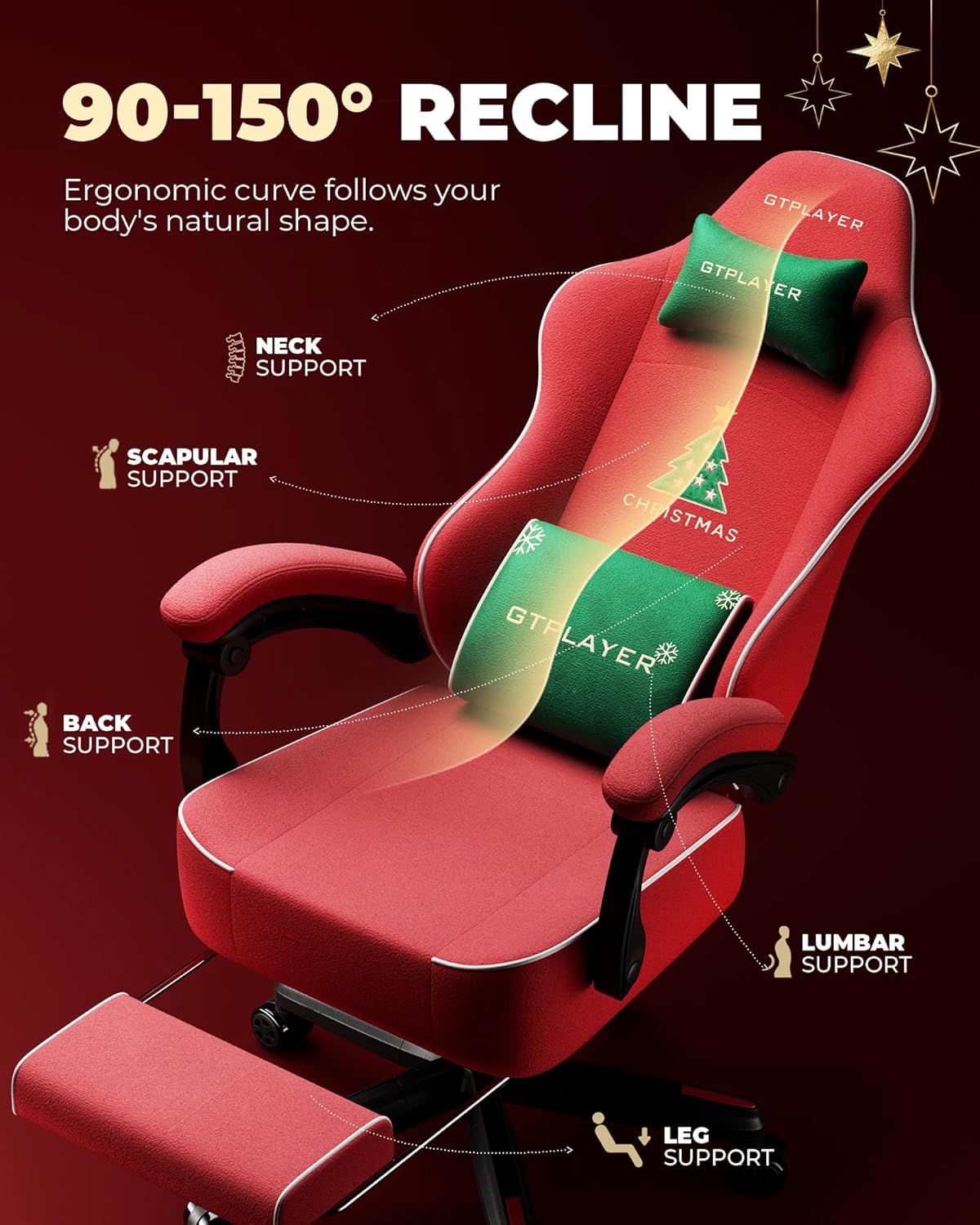 GTPLAYER Christmas Edition Office Gaming Chair ACE-PRO-RD