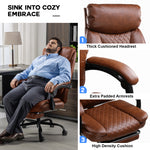 COMHOMA Executive Chair High-Back PU Leather Office Chair with Footrest