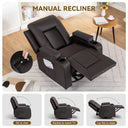 COMHOMA PU Massage Recliner with Swivel, Heat & Cup Holders H7134