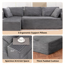 COMHOMA Modular Sectional Couch with L/R-Shape Chaise, Corduroy Upholstery & No Assembly Required B10