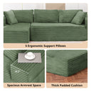 COMHOMA Modular Sectional Couch with L/R-Shape Chaise, Corduroy Upholstery & No Assembly Required B10