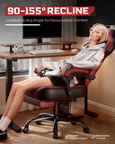 LUCKRACER Big and Tall Gaming Chair 350lbs with Footrest LR408