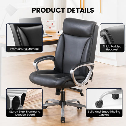 COMHOMA PU leather Executive Office Chair with Lumbar Back CH128N