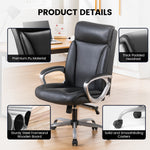 COMHOMA Executive Office Chair Thick Leather Office Chair, Ergonomic Computer Desk Chair Comfy for Home Office-CH128N