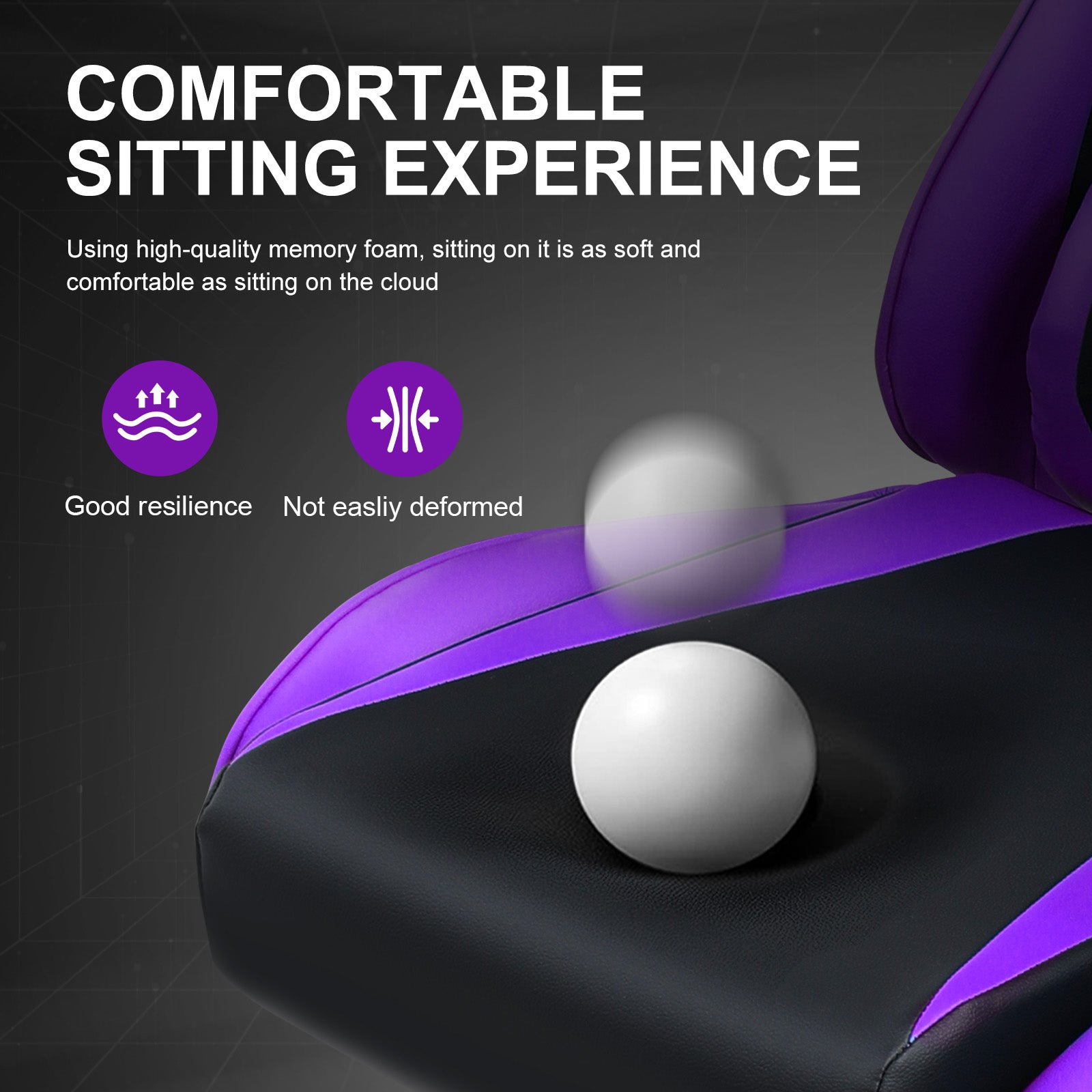 GTPLAYER Gaming Chair with Footrest, Swivel Rocker with Headrest and Lumbar Support GT002NAF